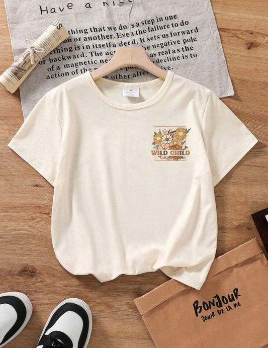 Kids Floral Short Sleeve T-Shirt