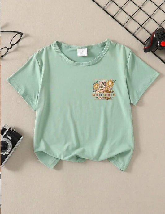 Kids Floral Short Sleeve T-Shirt