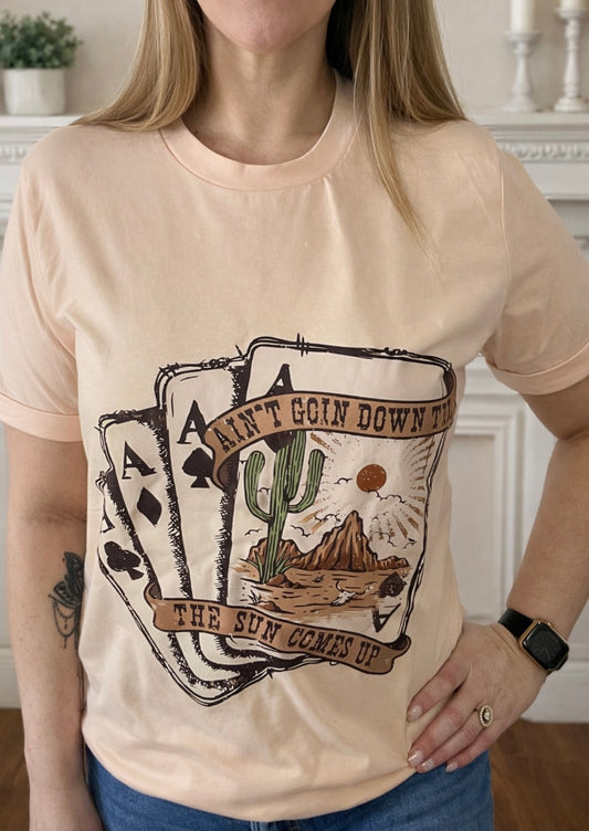 Western Poker Cards Graphic T Shirt