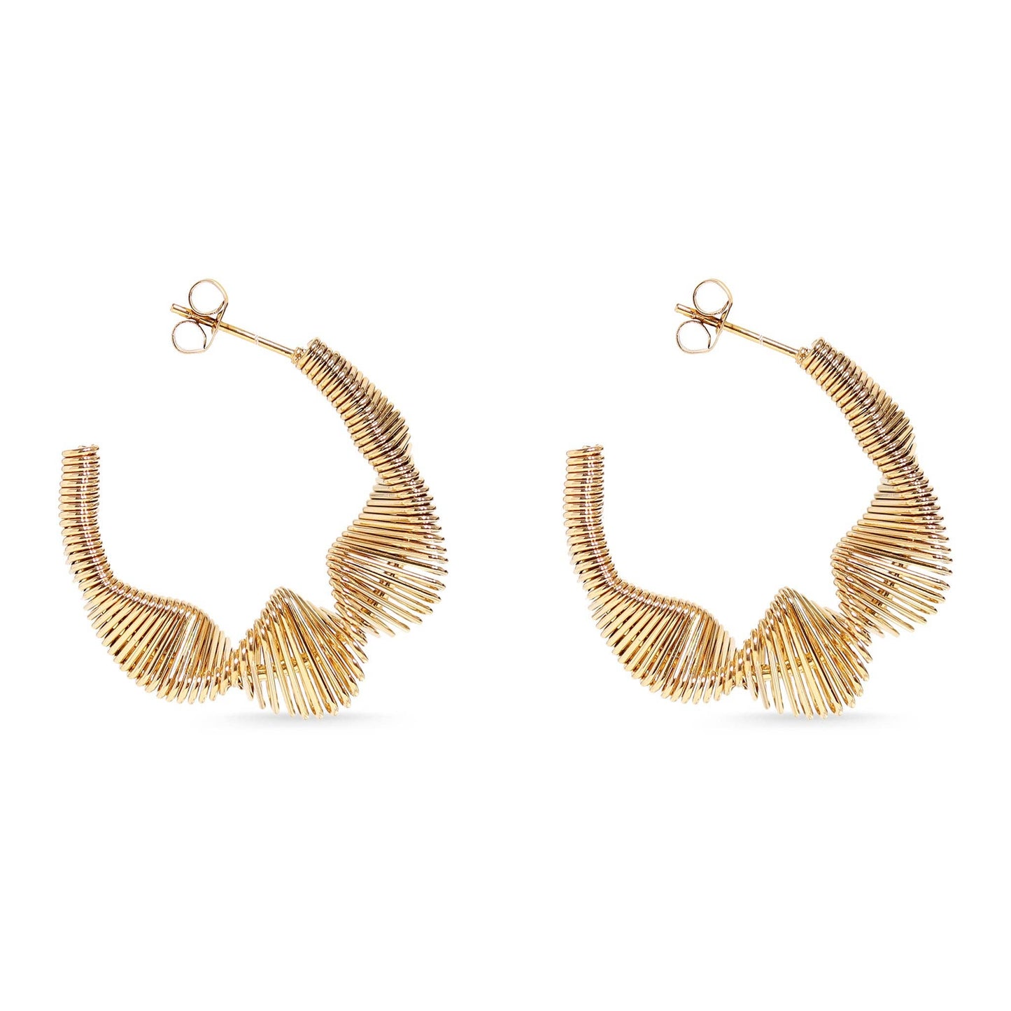 18K Gold PVD Stainless Steel Wired Hoop Earrings