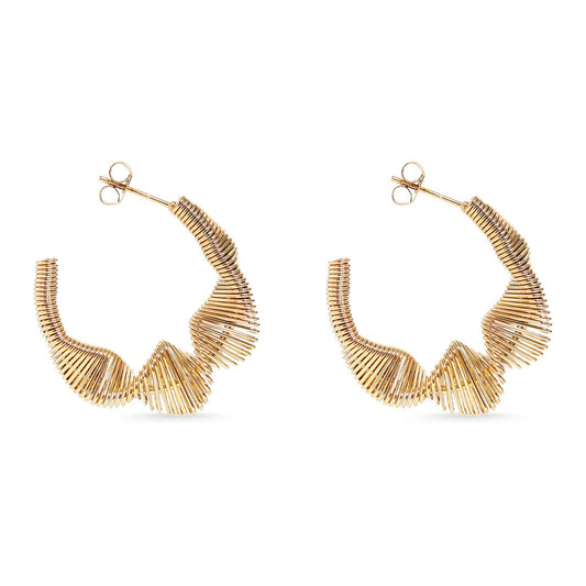 18K Gold PVD Stainless Steel Wired Hoop Earrings