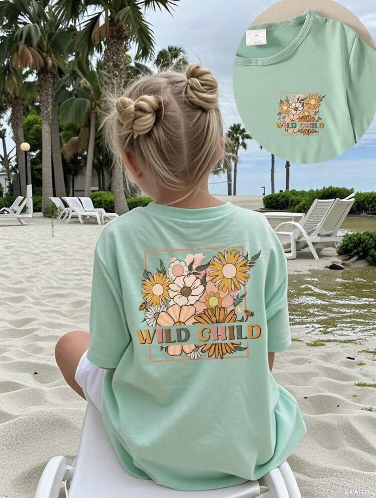 Kids Floral Short Sleeve T-Shirt