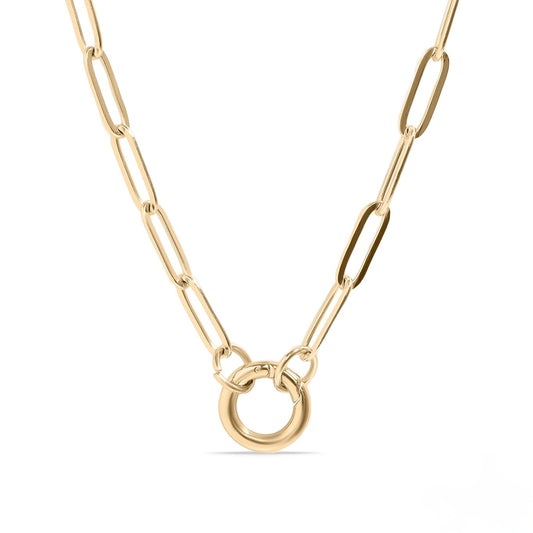 Stainless Steel Paperclip Carabiner Charm Holder Necklace