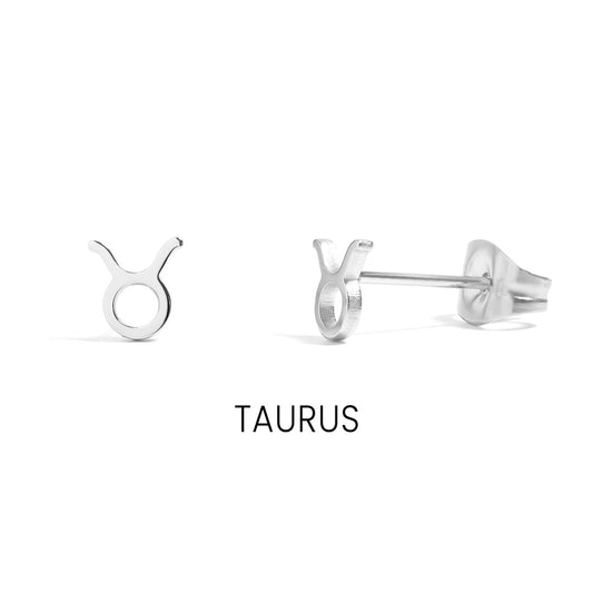 18K Gold Pvd Stainless Steel Zodiac Stud Earrings