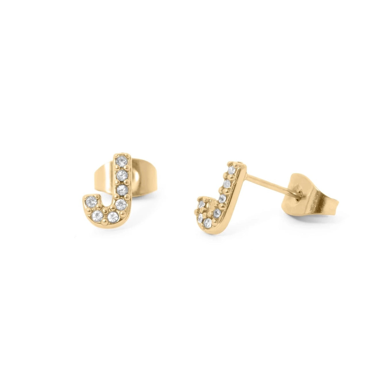 18K Gold Pvd Stainless Steel Initial Stud Earring