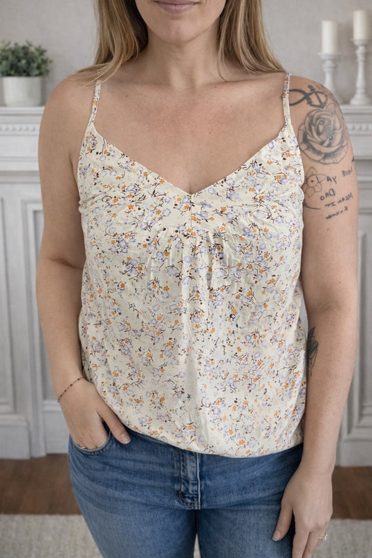 Boho Floral Spaghetti Straps Tank Top