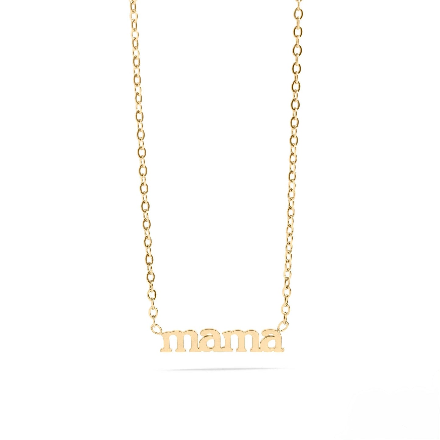 18K Gold PVD Stainless Steel Mama Charm Necklace