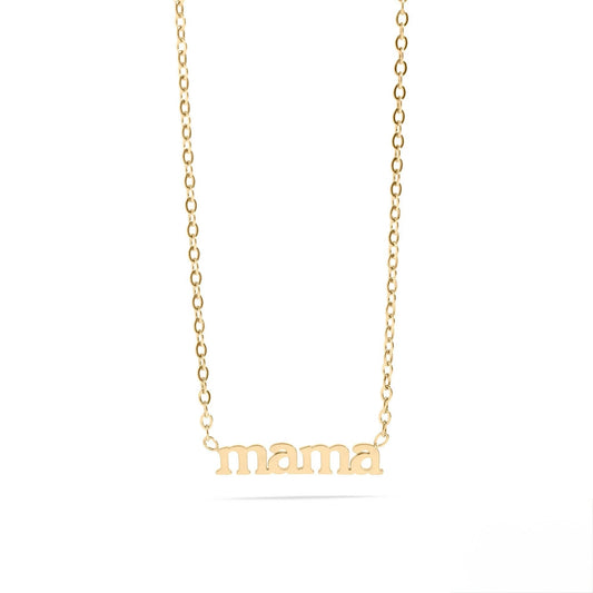18K Gold PVD Stainless Steel Mama Charm Necklace